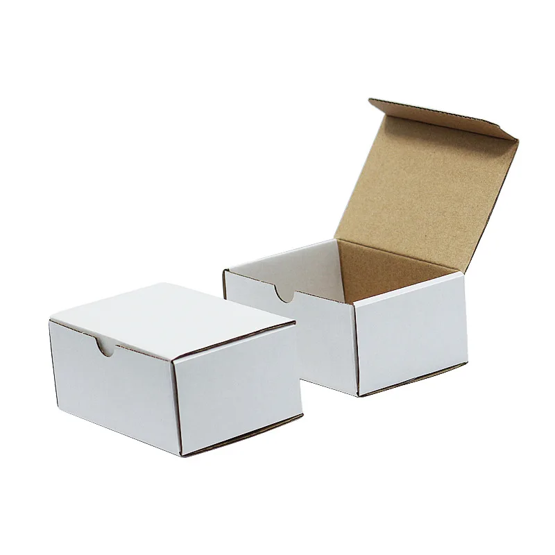 20ks/šarža biely kartón vianočný darčekový box 3 vrstvy zvlnené kraft papierové balenie Mailers Malé box