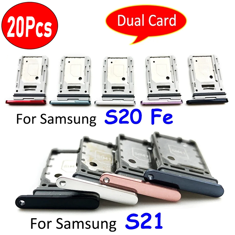 20ks ， Duálna karta nová karta SIM Card Chip Slot Screner Držiteľ držiaka na opravu dielu Výmena dielu pre Samsung S21 / S20 Fe
