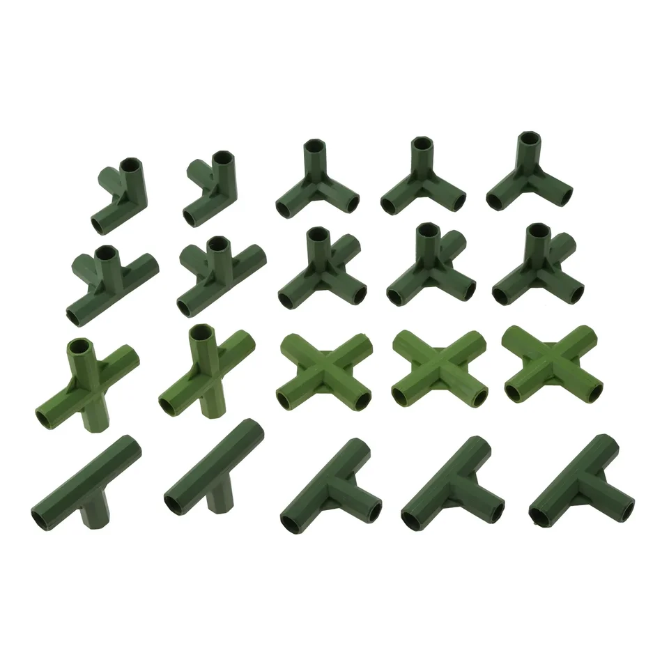 20ksové konektory závodu RATEMNÁ ROME PARATION/PLATNÝ UKLOD 3-WALT 4-WALL 11 mm priemer. 0,43in plastový záložný roh roh greenhouse Garden Supply