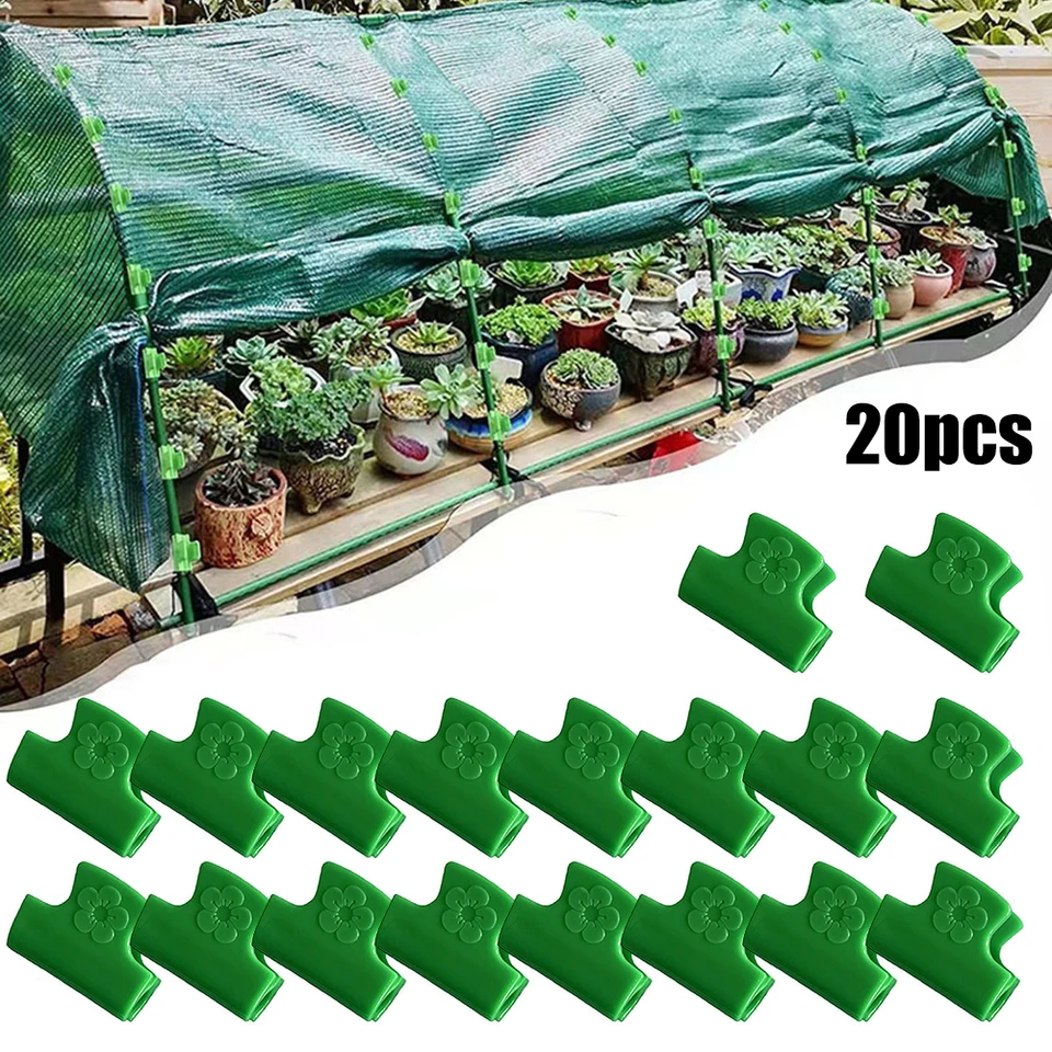 20ksové skleníky Filmové svorky Záhradné prístrešky Cover Cover Tunnel Tunnel Hoop Plastové sponky pre 5 mm-6 mm potrubie Domáce záhradnícke príslušenstvo