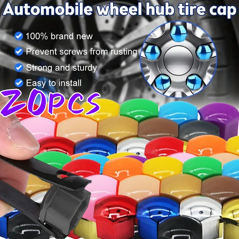 20ksové uzávery na orechové uzávery kolies Anti-Rust Automatické kryty skrutkovacej skrutky kryty automobilových skrutiek skrutkovačov skrutky skrutiek automatický exteriér 17/11/11 mm