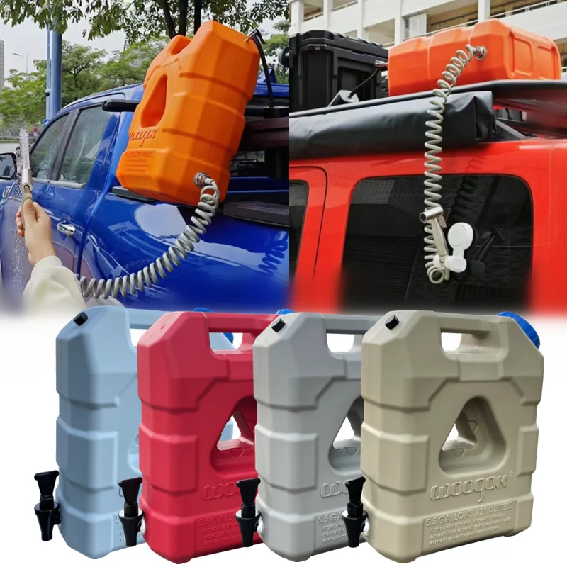 20L (5,5 gal) príves nákladného vozidla RV vodná nádrž vedro s krabickou na skladovanie vody s potravinami s držiakom na ukladanie vody s držiakom namontovaným na aute