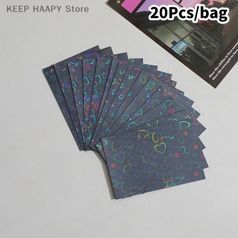 20pc 61x91mm Candy Farba s srdcom laserový laserový nakladací rukávy pre herné karty Obchodné karty Protector Trading Trading Cover Cover