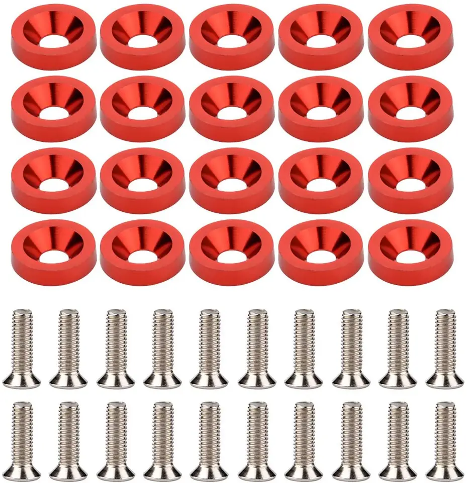 20pc CNC slabot hliníkový hliníkový štýl modifikácie nálepky Heslo Fender Washer skrutka motorka M6 *15 skrutiek oblečenia súprava
