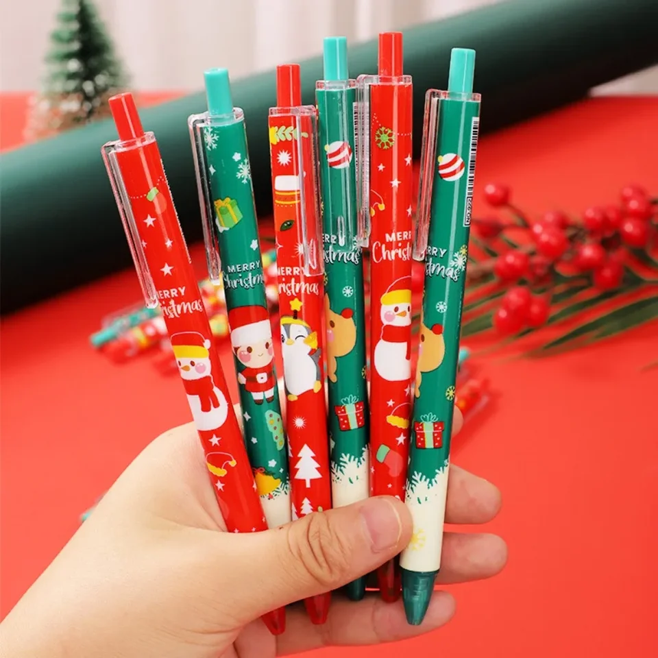 20pc kreatívne vianočné tlače neutrálne gélové pero santa Claus tlačené študentské podpisy School Supplies Stationaly Kawaii vtipné perá