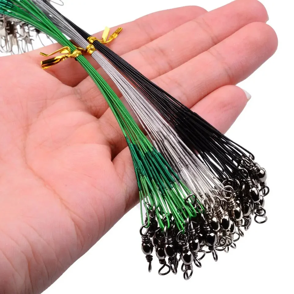 20pc/lot oceľový vodič vodiča s otočným rybárskym riadkom otočného protiútanu 15/20/20/30cm rybárske príslušenstvo 3 farby Olta Leadcore Leash