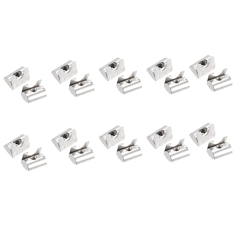 20pc m4 m5 m6 m8 pružinová kvapka v liste t orech pre 6 mm slot Hliníkový extrúzny profil 20020/3030/4040 Series Zinok Cleated Cleated