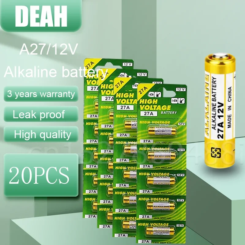 20pcs 12v A27 27A alkalickej batérie G27A MN27 MS27 GP27A L828 V27GA ALK27A A27BP K27A VR27 R27A pre poplachové diaľkové ovládanie suchého ovládania suchej bunky