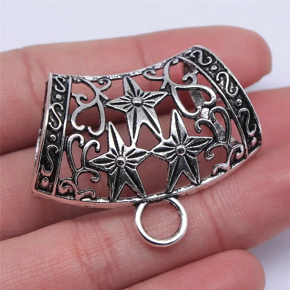 20pcs 43x36x23mm Star Scarf Beads Beads Fit for Jewery Tabulrf Conser Charf Beads Charm Scarf Buckle