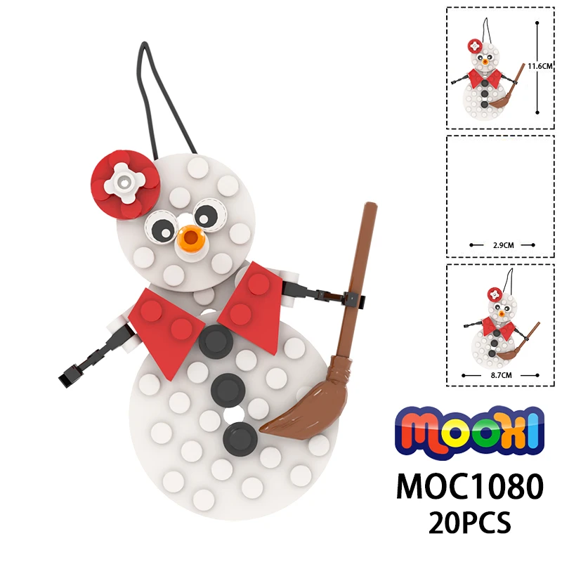 20pcs MOC1080 Kreatívne vianočné série stavebné bloky Akčný prívesok Model DIY Bricks Zhromaždenie hračiek pre deti Darček k narodeninám