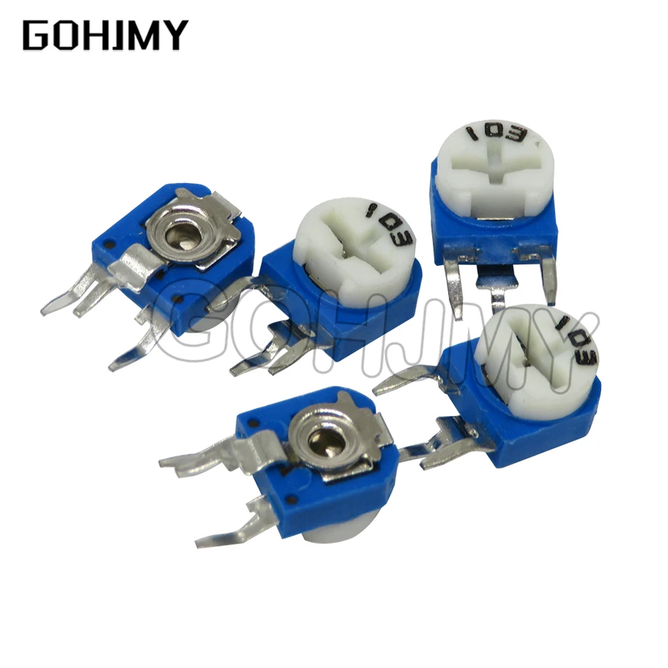 20pcs RM063 Trimmer Potentiometer Nastaviteľný odpor 500R 1K 5K 10K 20K 50k 100k 200k 500k 500k 1M RM-063 Variabilné odpory
