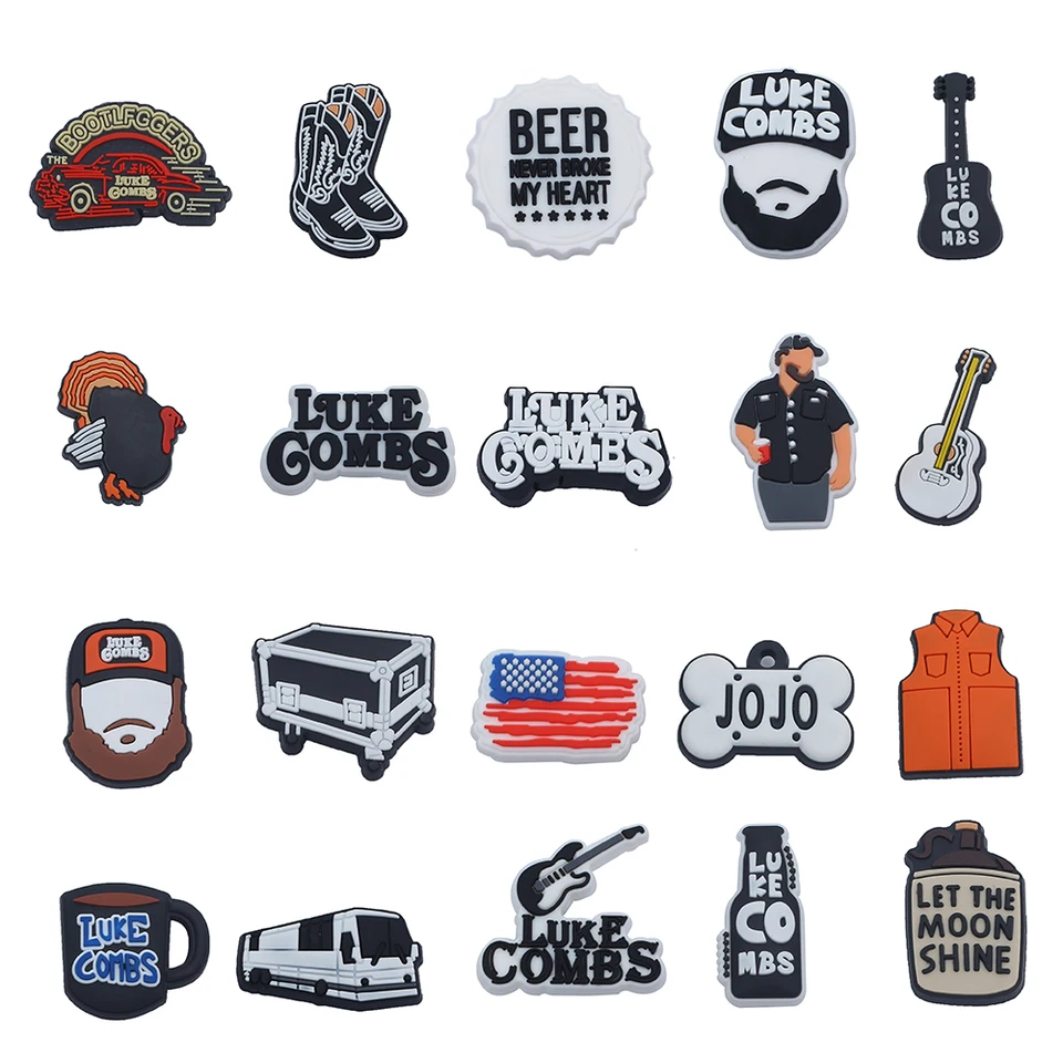 20pcs/set country spevák Luke Gombs Cartoon Series pre topánky Kúzla doplnky pre klasické dekorácie obuvi pre detské darčeky