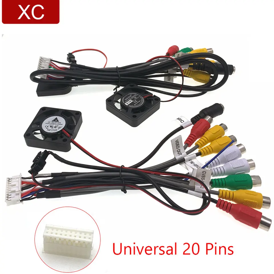20pin chladiaci ventilátor vozidla Stereo CD Radio RADION RCA VÝSLEDKA DREBA Adaptér Adaptér 4G SIM WIFI konektor pre karty pre Android navigáciu