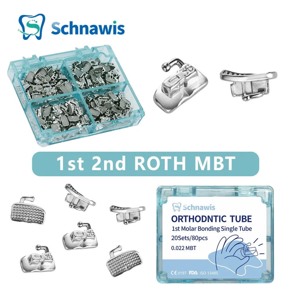 20set/80ks zubné ortodontické bukálne trubice viazané 1. molárny monoblock nekonvertibilný ortodontistický nástroj s jednou trubicou Roth MBT