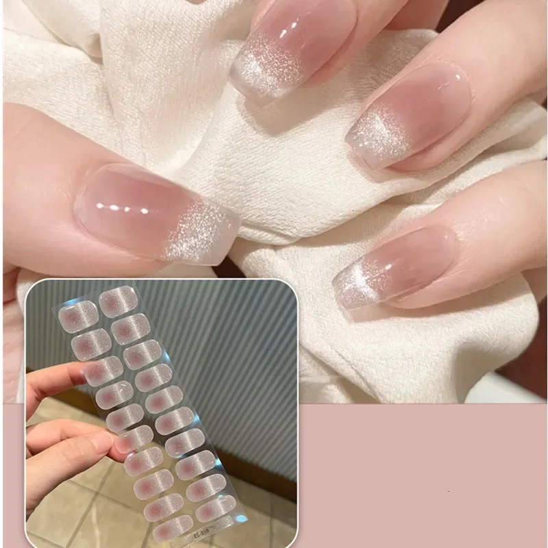 20TIPS Crystal Cat Eye Postupne výbuch bleskové gélové nechtové prúžky Patšinové lampy Adhézne vodotesné gélové gély na nechty