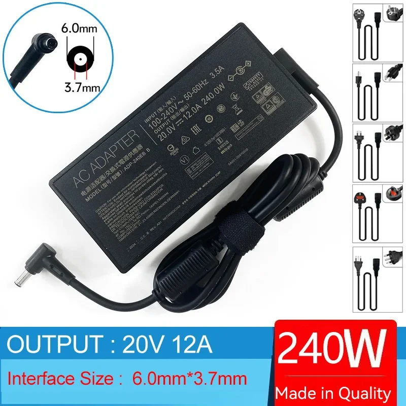 20V 12A nabíjačka AC adaptéra pre laptop pre ASUS G713 G733 G713Q UX582 GA402RK UX582HM UX582ZM ADP-180TB H ADP-230GB B A20-240P1A