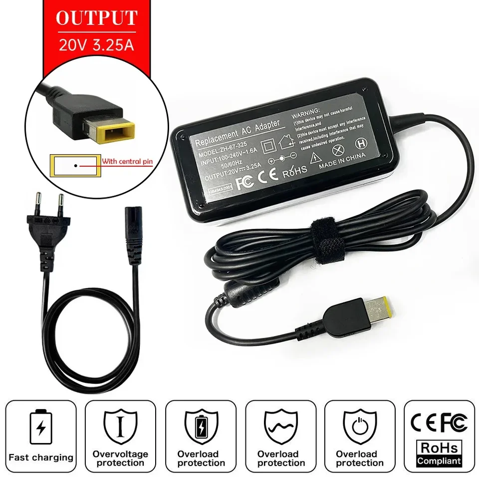 20V 3,25A nabíjačka AC adaptéra notebooku pre Lenovo Yoga 300-17ISK 500-141BD 300-11IBR 300-15IBR 500-14ACL 300-14ISK 500-14IHW