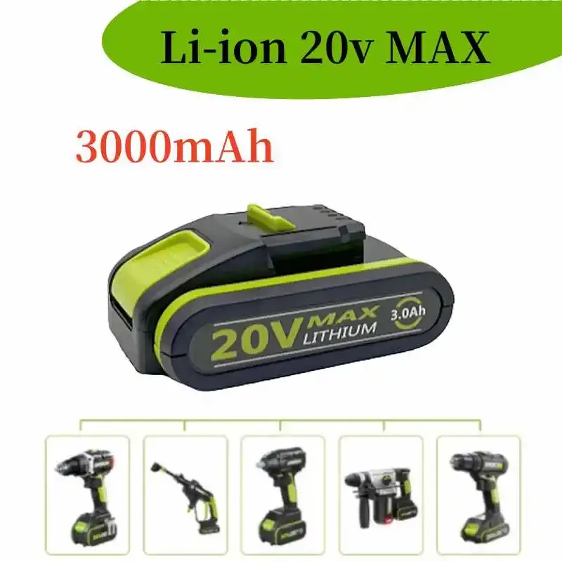 20V 3000 mAh úplne nový elektrický nástroj Nabíjateľná náhradná li-iónová batéria vhodná pre WORX WA3551 WX390 WX176 WX386 WX678