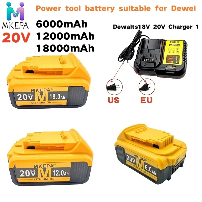 20V 6.0AH 12.0AH 18650 Lítiová batéria pre elektrické náradie DCB184 DCB200 Nabíjateľný elektrický nástroj 20V 12000 mAh batéria