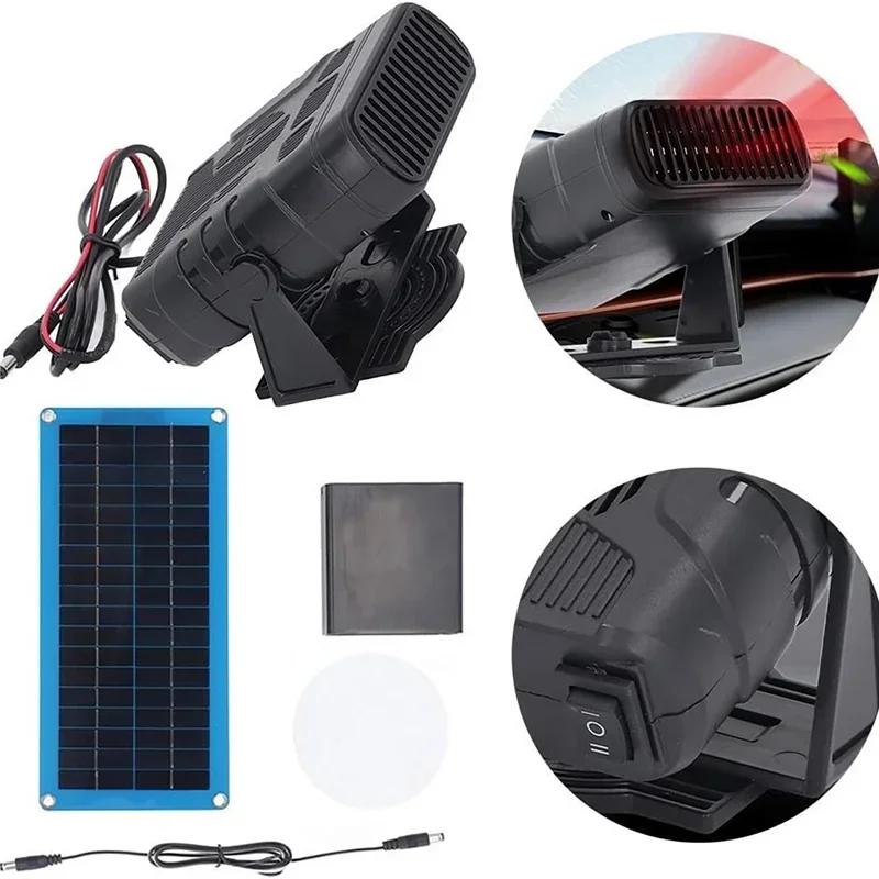 20W/30 W Ohrievač automobilov Solárny panel Sada súpravy Zimné odmrazové vykurovacie ventilátor Zimné auto Pet House Warper Ohriepky auto Sušenie