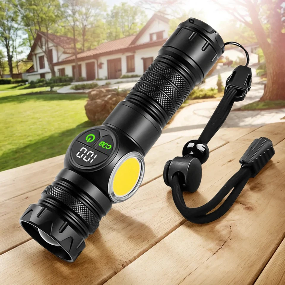 20W LED kempovanie Výkonná baterka s COB SIDELIGET HIGHT BRIGHT DIGITÁLNE DIGITÁLNE VÝSTAVA VODOBOPLES PRE VÝKONY VÝKONY