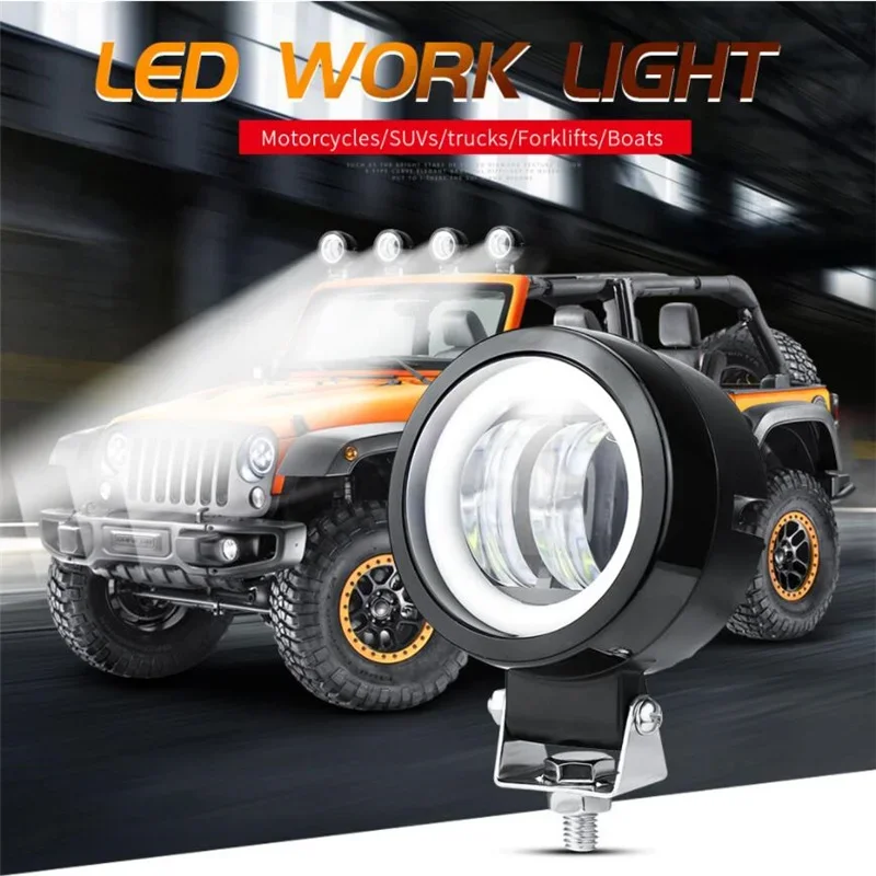 20W LED pracovné svetlo Light Angel Eye Spot Lamp 3inch 12v 24v Motocykel Offroad Car SUV Truck Bicle Hnacie hmlové indikátory Svetlo
