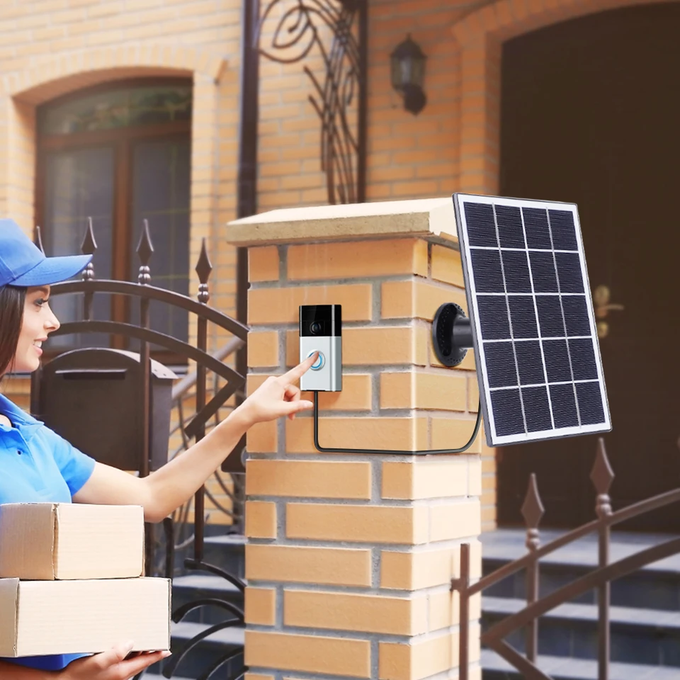 20W solárny panel pre zvonenie zvončeka 360 ° nastaviteľná nástenná montáž solárnej nabíjačky solárne panelové súpravy pre zvonenie zvonka 4 3 3 plus 2