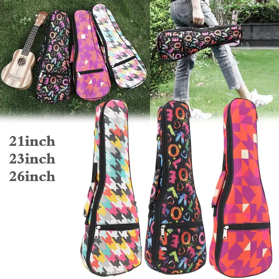 21/33 / 26 palca prenosná ukulele taška 10 mm špongia Soft Gig Ukulele Mini Guitar Case Case Witerproof All pre gitaru