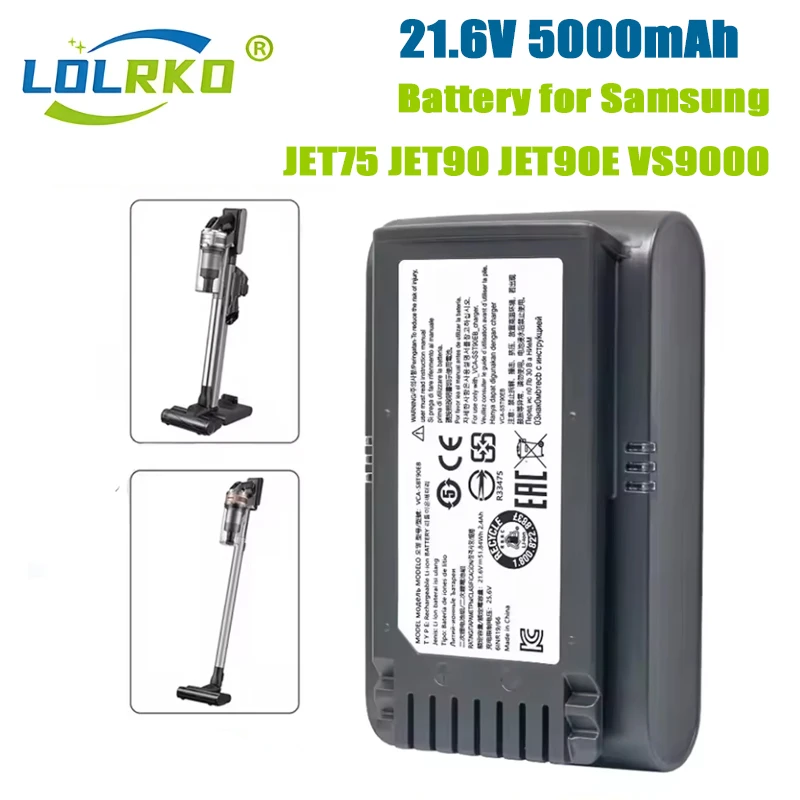 21,6V 5000 mAh li-iónovej batérie pre Samsung vysávač Jet 90/Jet 75 PET/JET 75 Vákuum VACUUM VCA-SBT90/XAA