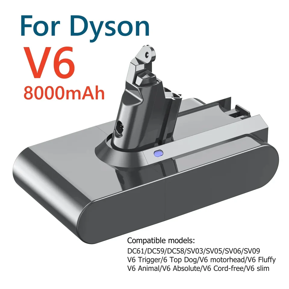 21,6V 8000 mAh Fordyson výmena batérie DC62 DC59 DC58 SV03 SV04 SV09 V6 Animal Motorhead V6 Slim V6 Absolútne vákuové cesto