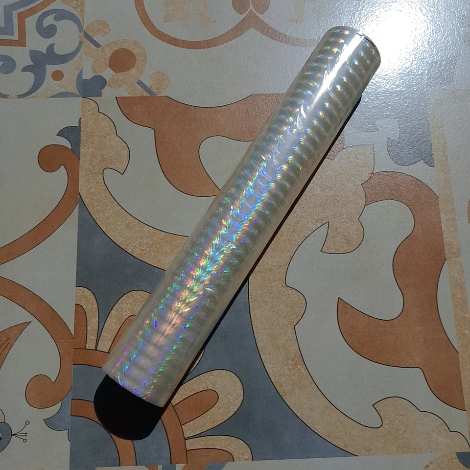 21 cm x 120M Hot Raxing Foil Paper Holografický mriežkový štýl priehľadný na škatuli alebo plastový balíček pre domácich majstrov