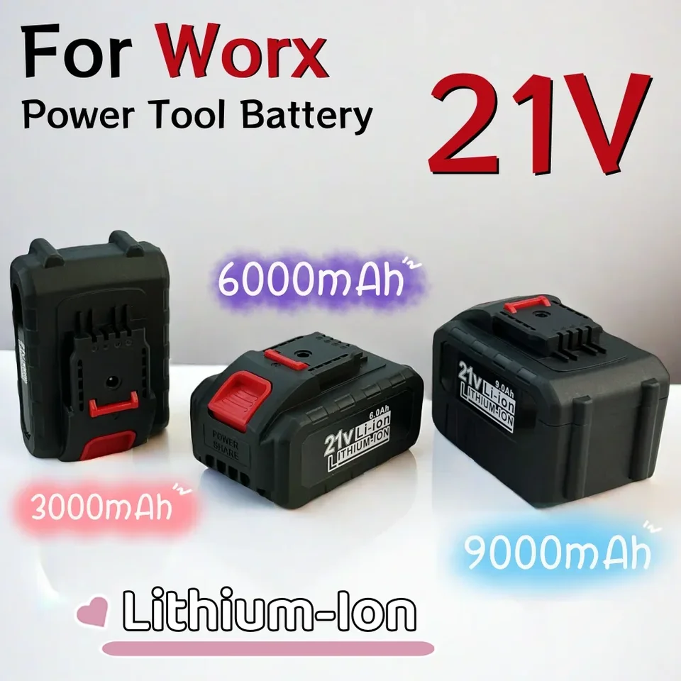 21V 3,0/6.0/9.0AH lítium-iónovo-iónovo-iónové elektrické náradie BATTERICKÁ VEĽKÁ pre WORX WA3551 WA3553 WA3641 WG629E WG546E WU268 Výmena batérie