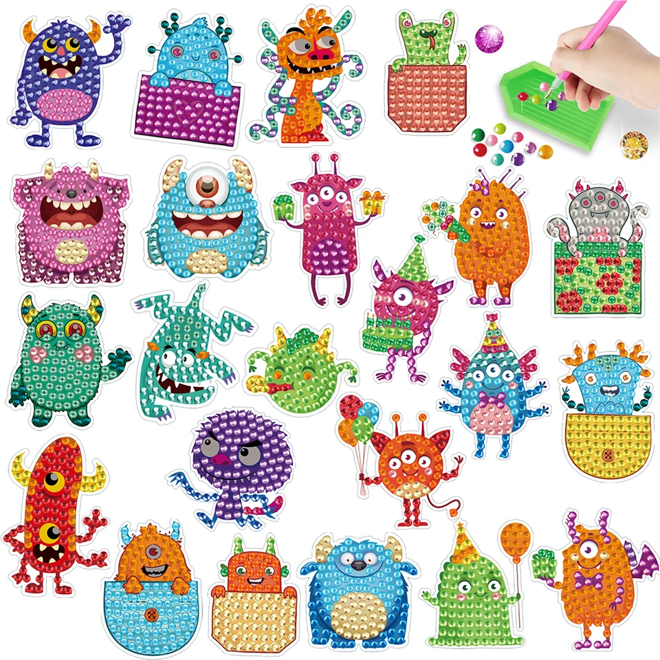 22/23/24/26/28ks karikatúra DIY Diamond Painting Súpravy Diamantové nálepky detské nálepky hračky Diamond Art Mosaic Sticker Darček