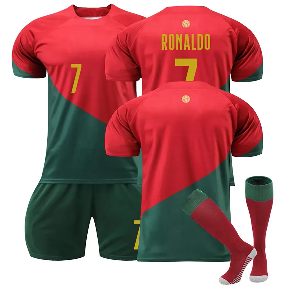 22/23 Portugalsko Domáce dresy Boys 'Futbalové dresy Športový tím Training Uniforma Boys and Girls mládežnícke košele a šortky
