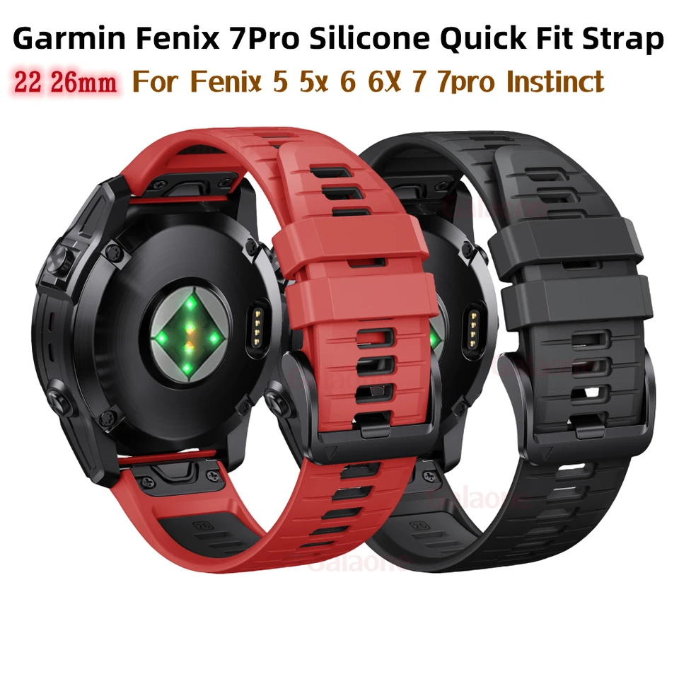 22 26 mm garmin silikónový rýchle uvoľňovanie popruh pre FENIX5 5XPLUS 6 6XPRO 7PRO 7X Easy Fit Watch Band Ratreing Inštinkt náramok