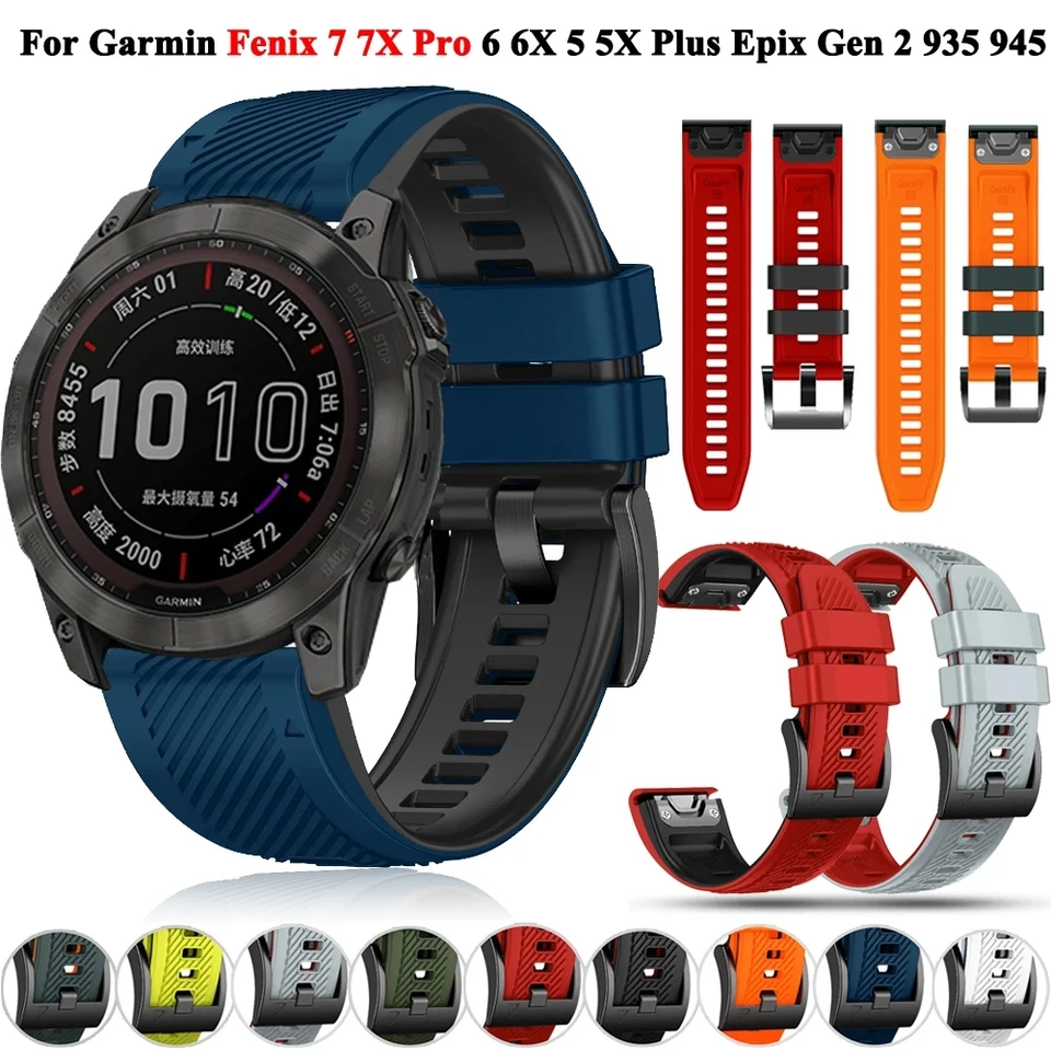 22 26mm QuickFit Silikone Watch Strap For Garmin Priblíženie S70 S62 Fenix ​​7x 47 51 mm 6 6x Pro 5 5x Instinct 2x náramok náramku s náramkom