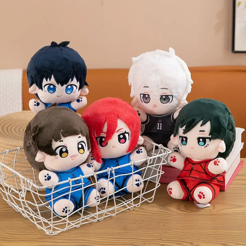 22 cm hra Blue Lock Isagi Yoichi Plush Doll Seishiro Nagi Reo Mikage Roztomilý mäkký vankúš Kids Soft Hračky roztomilé na narodeniny