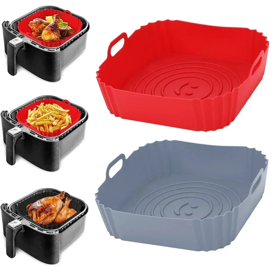 22 cm opakovane použiteľný košík Airfryer Tray Pank vyprážaný vložka kuracie fritézy na pečenie
