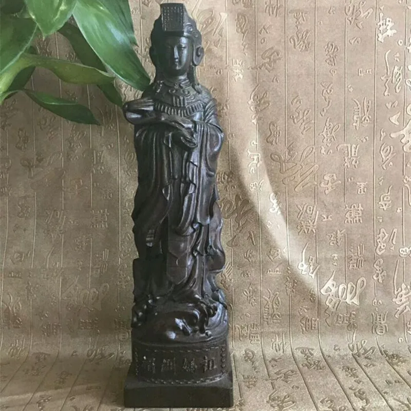 22 cm vysoký # žehnaj rodinnú bezpečnosť šťastia Talisman Domov Efektívna morská bohyňa Meizhou Mazu Wood Castry Socha