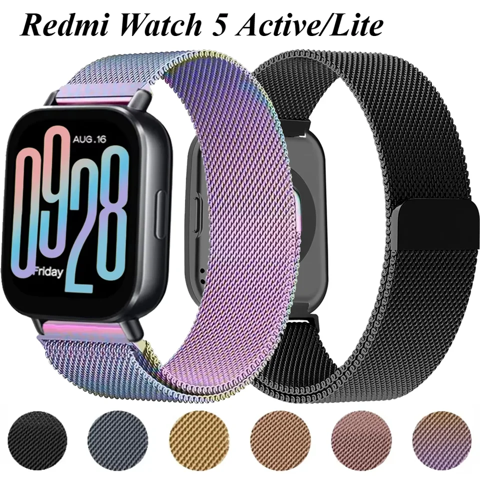 22 mm 20 mm Miláno remienok pre Redmi Watch 5 Active Magnetic Ocel Cover Loop Ratcelet pre Redmi Watch 5 Lite Wristband