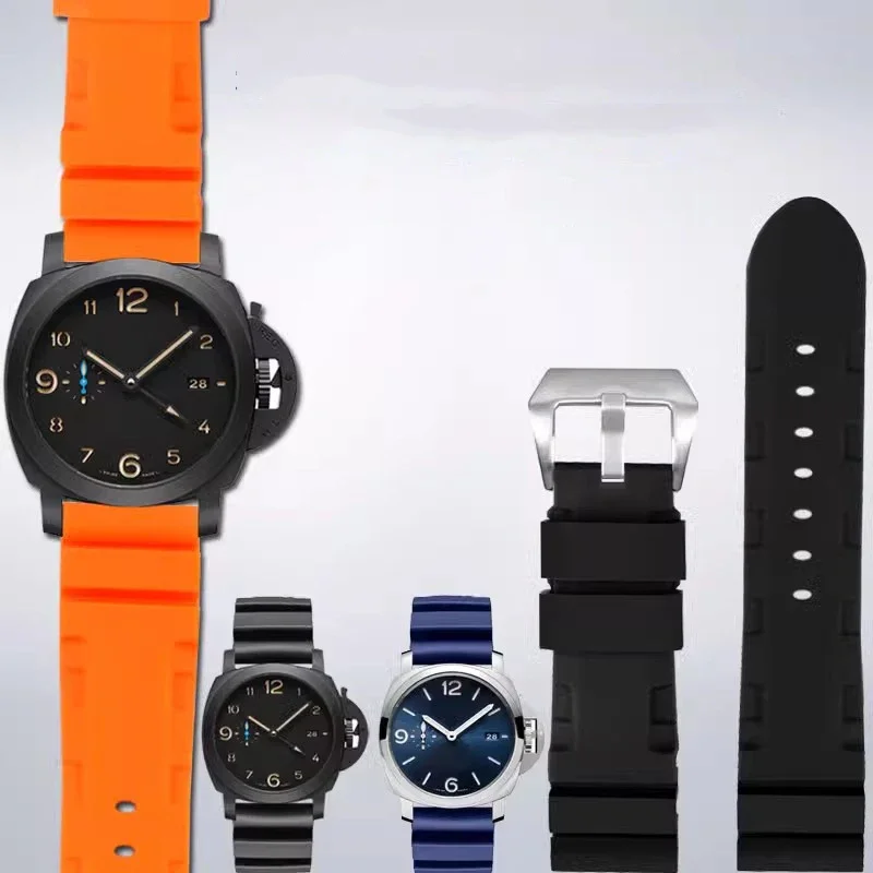 22 mm 24mm hodinová skupina pre Panerai ponorné ponorné PAM111 441 359 386 Silikónový gumový muži nepremokavé hodinky Príslušenstvo