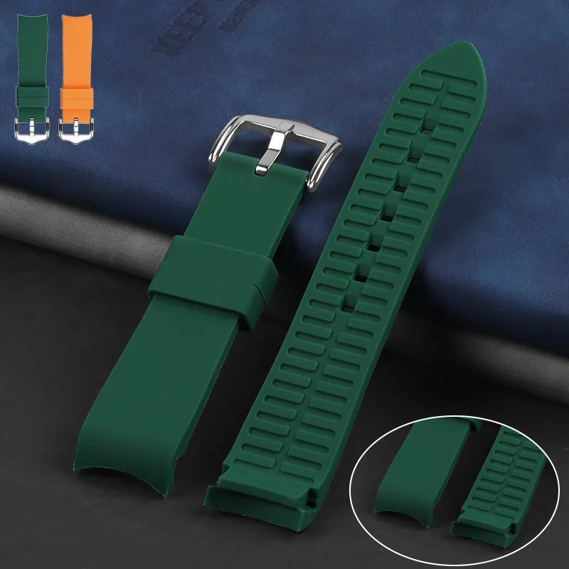 22 mm gumové hodinky pre Rolex for Water Ghost WristBelt Curved End Watchband Silikone náramok pre univerzálny náramok Seiko