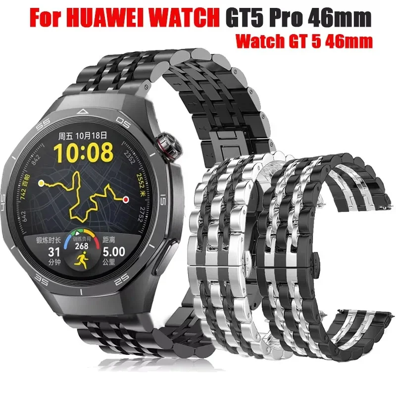 22 mm náramok z nehrdzavejúcej ocele pre Huawei Watch GT5PRO 46 mm GT2E GT2 3 4 46 mm Metal Band For Honor Watch 4 Pro/GS3 GS 3i GS PRO