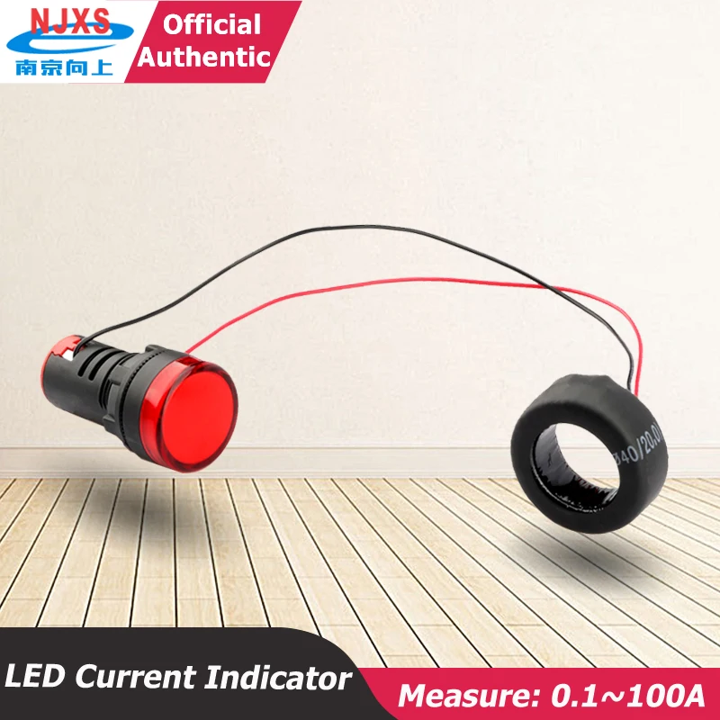 22 mm poklepajúci LED prúdový indikátor indikátora napájacieho indikátora AC prúdový indikátor signálu VÝSTRAHA LIGHT METUAL-INDUCTOR