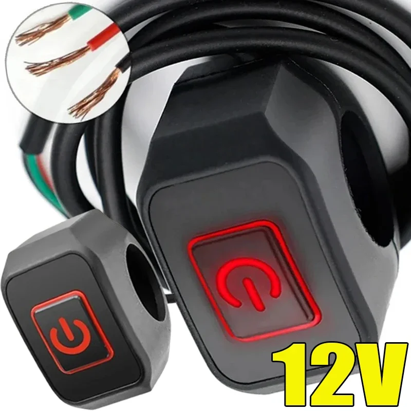 22 mm prepínač motocyklového spínača pripevnenia vodotesného spínača Ovládanie/vypnutie Rovodnica s LED displejom LED