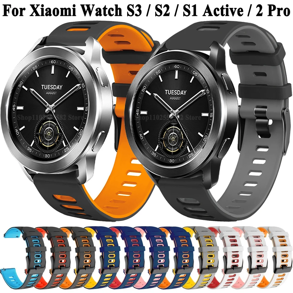 22 mm športové silikónové hodinky Strap Patrap Bracelet Watch Bands for Xiaomi Watch S3/S2/S1 Active/Xiaomi Watch 2 Pro Splatné drsbband
