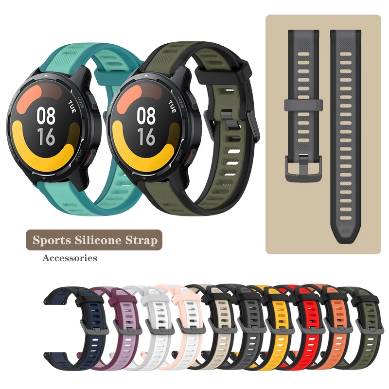 22 mm športový silikónový remienok pre Xiaomi S1 S2 S3 Farba 2 pre Haylou Solar LS05 / RT LS05S / RS3 LS04 / RT2 LS10 / GST