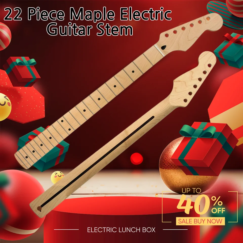 22 pražcových javorových hmatníkov DIY elektrická gitarová stopka na krk pre blatníky St St Strat so zadným stredovým stredným ručným lešteným krkom