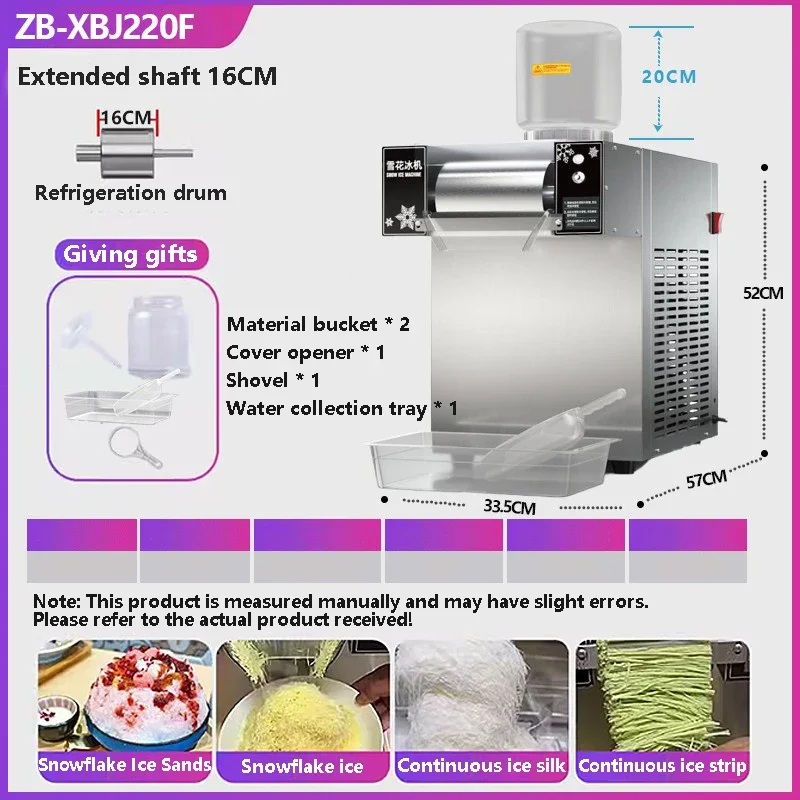220 kg/24h mini snehový ľad výrobca strojca holiaceho stroja Európa Snowflake Ice Machine Kórea bingsu stroj na snehové vločky na holenie ľadu