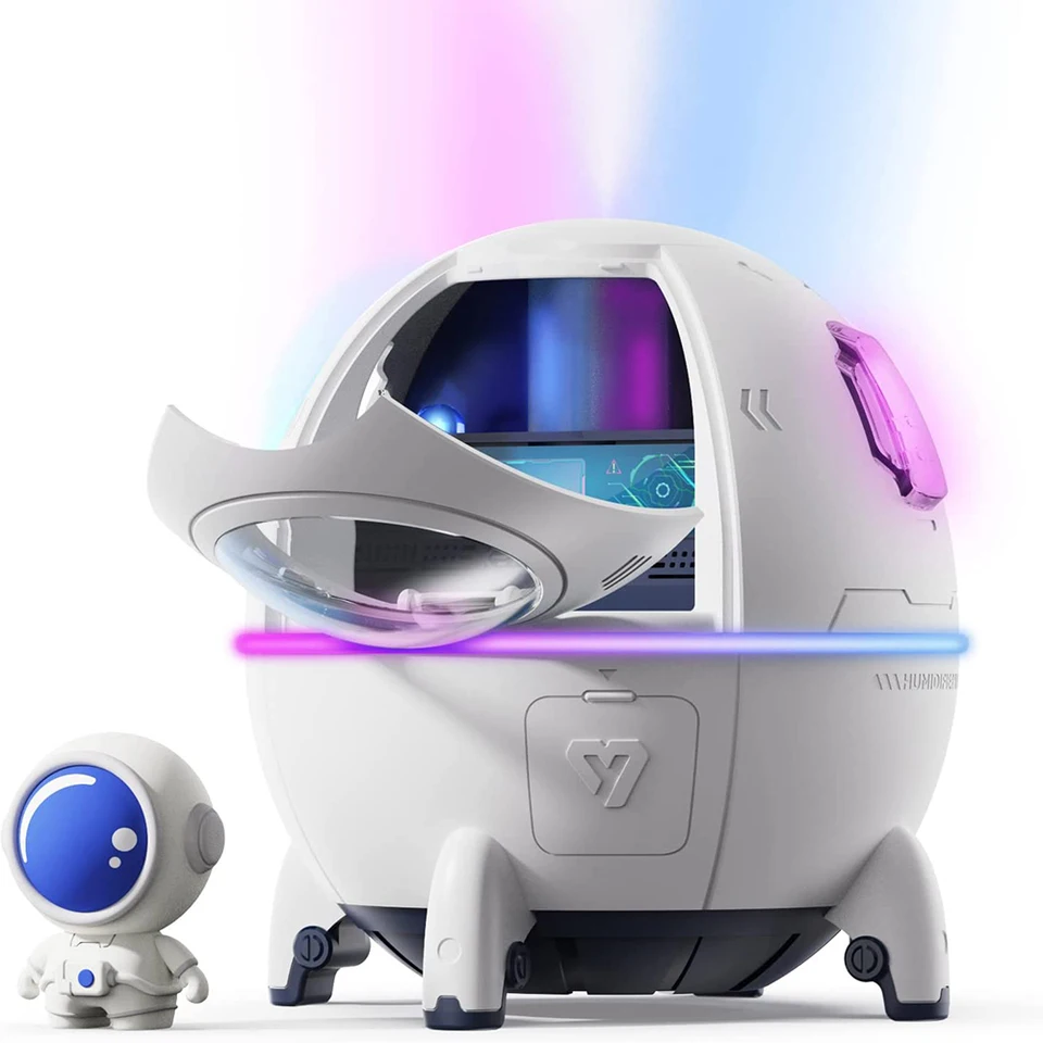 220 ml vesmírna kapsula vzduchový zvlhčovač USB ultrazvuk Cool Mist Aromaterapeuta Water Difuser s LED svetlom astronautom Humidificad